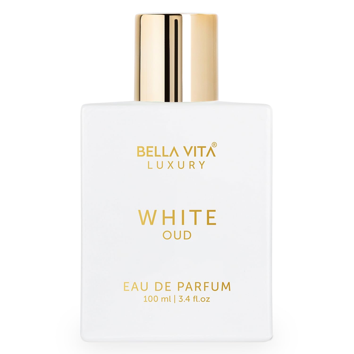 Bella Vita Luxury White Oud bottle front for a long-lasting unisex fragrance