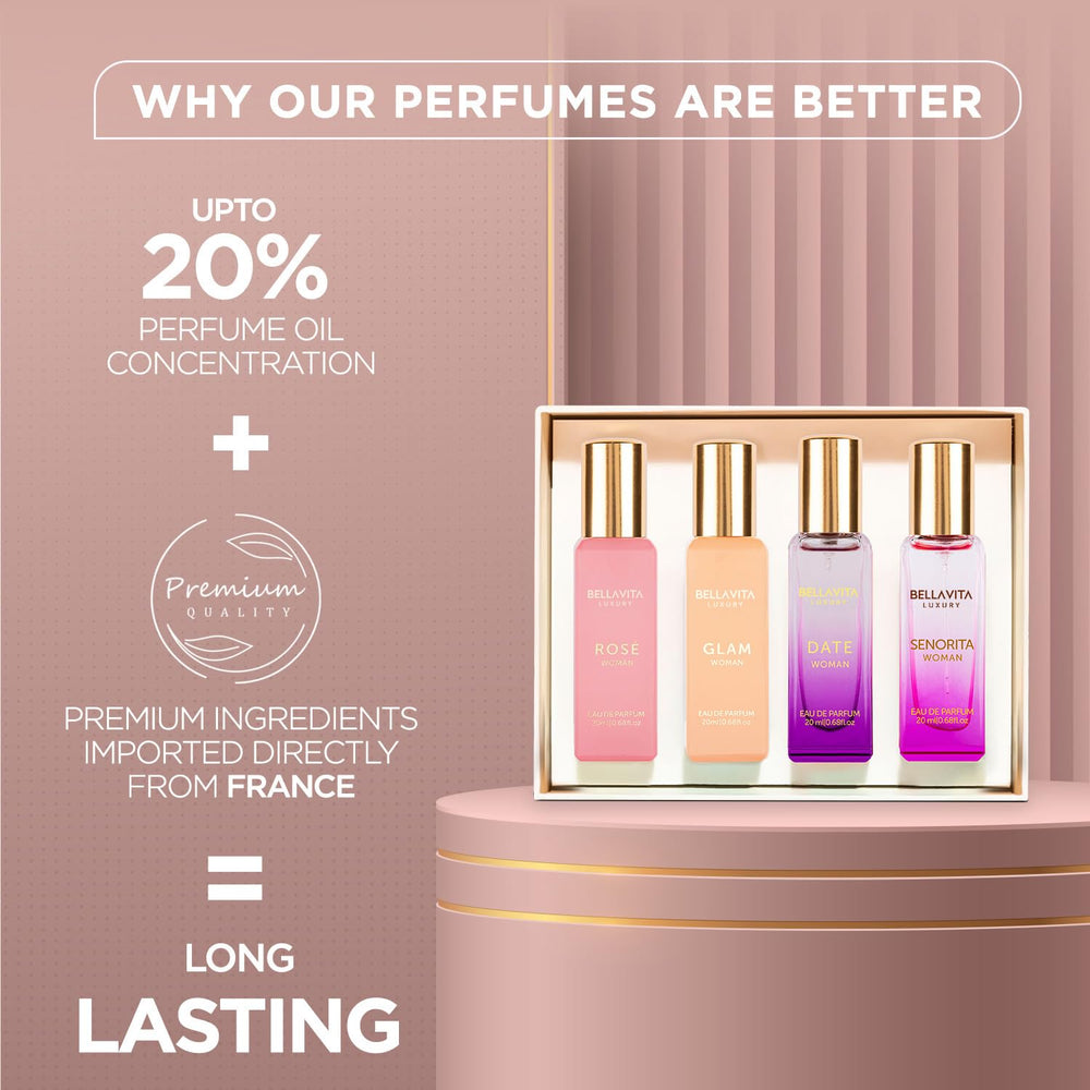 BellaVita Luxury travel-friendly bottles fit purses for on-the-go scent