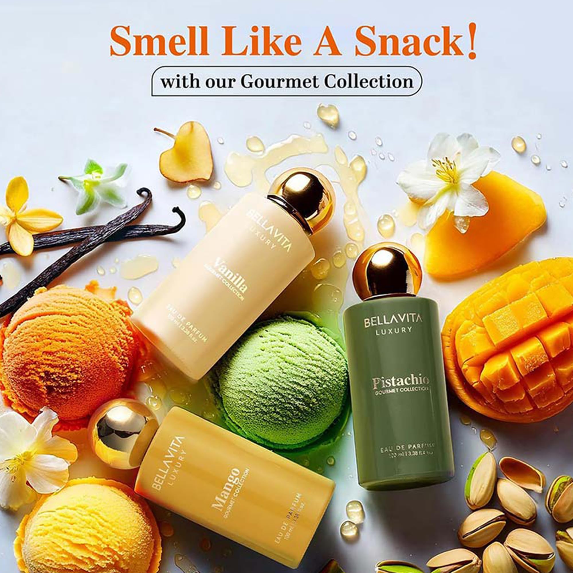 Bellavita Mango EDP packaging box highlights premium presentation suitable for gifting.