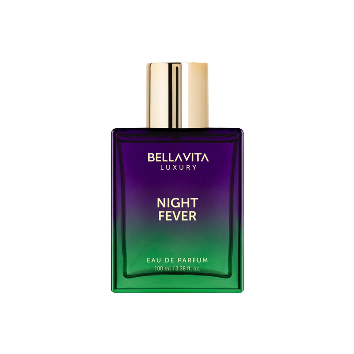 Bellavita Night Fever bottle front shows premium unisex fragrance for daily wear.