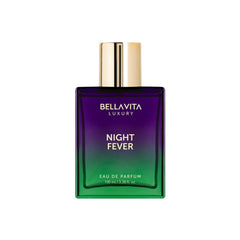 Bellavita Night Fever bottle front shows premium unisex fragrance for daily wear.