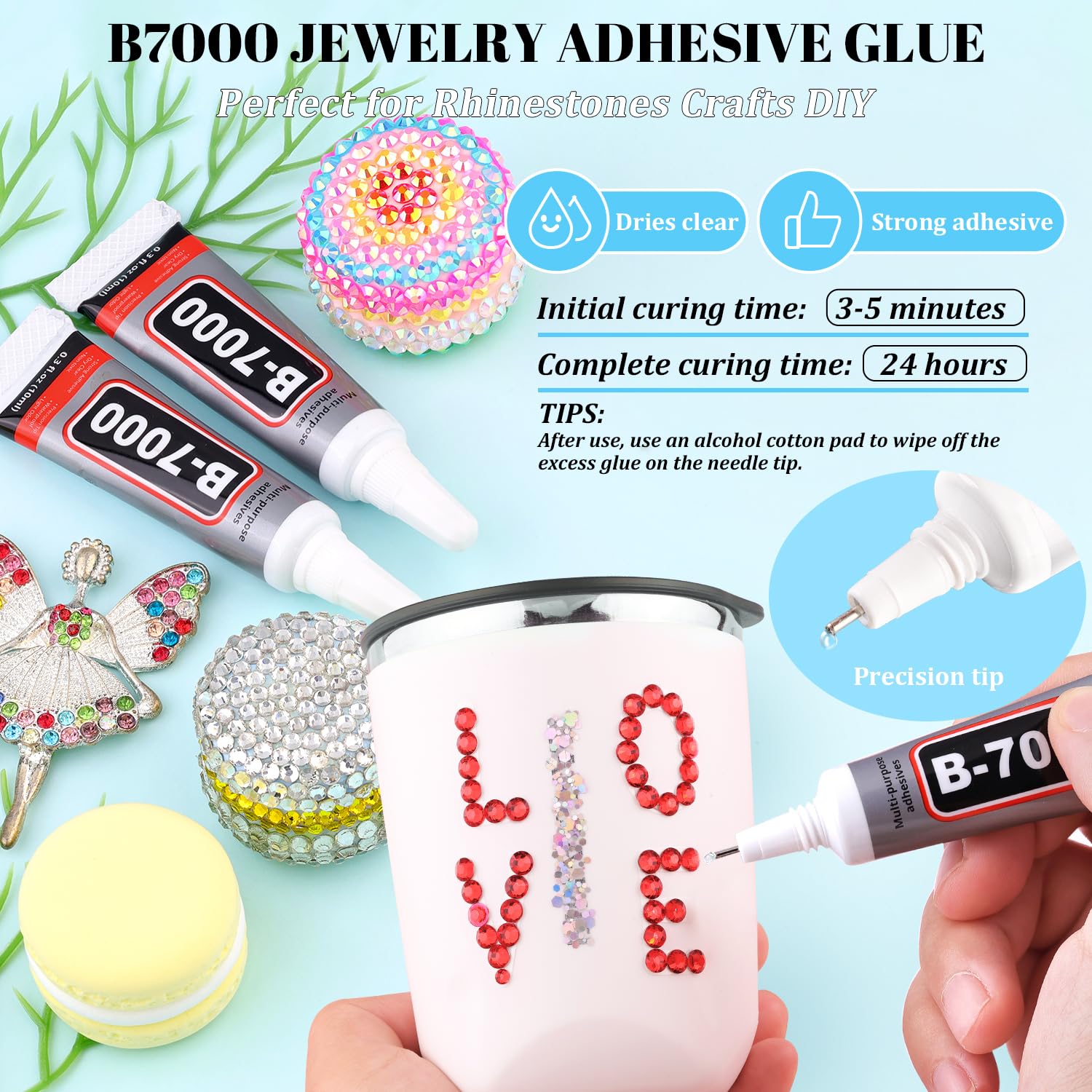 BELLEBOOST B7000 glue with precision needle for clean adhesion