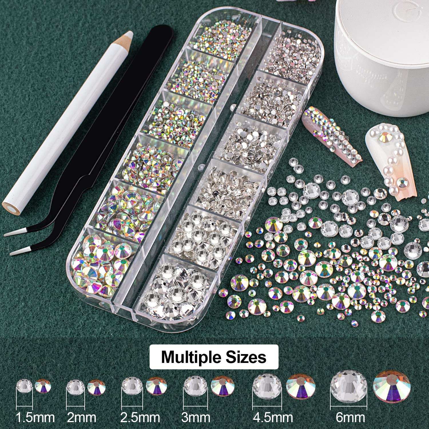 belleboost flatback half-round pearls in white-beige tones for elegant nails and decor