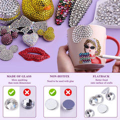 BELLEBOOST nail-art application demonstrates secure adhesion with clear rhinestones.