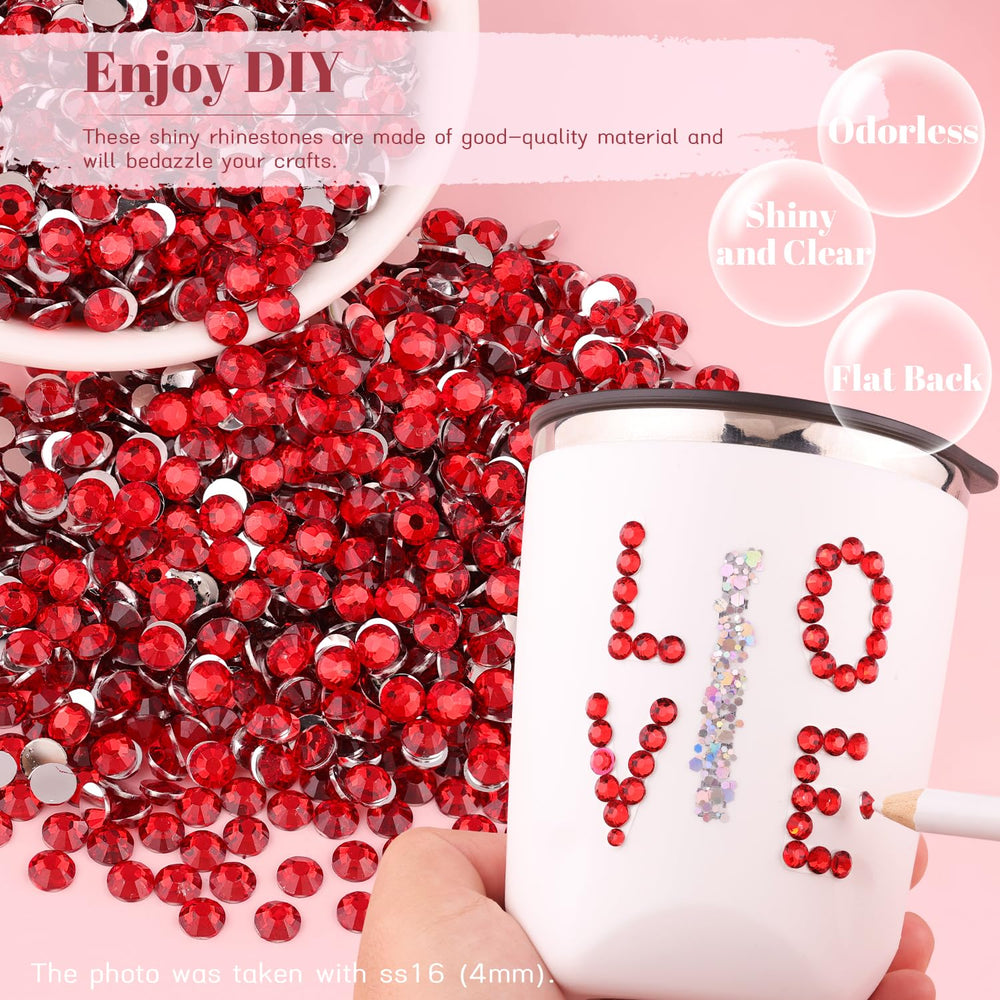 BELLEBOOST red rhinestones on nails for vibrant art