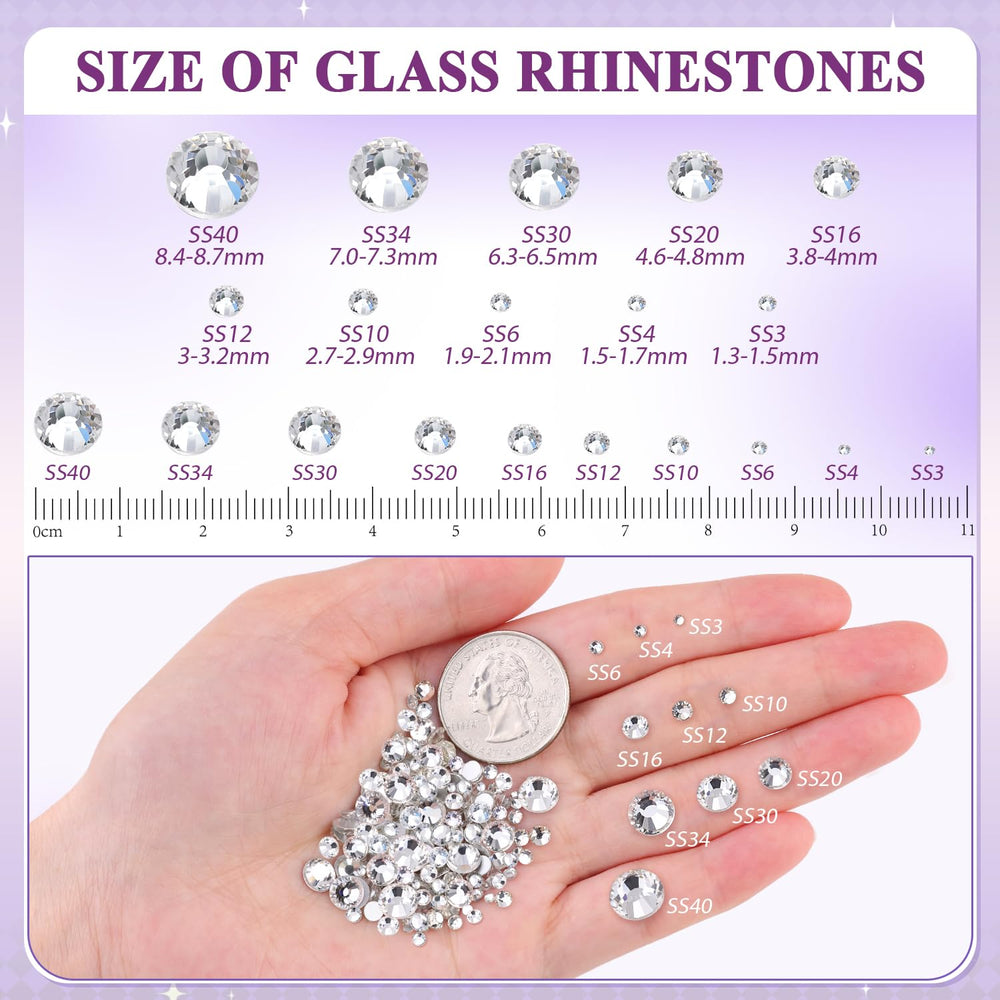 BELLEBOOST glass rhinestones 3mm facets catch light for crafts and accessories.