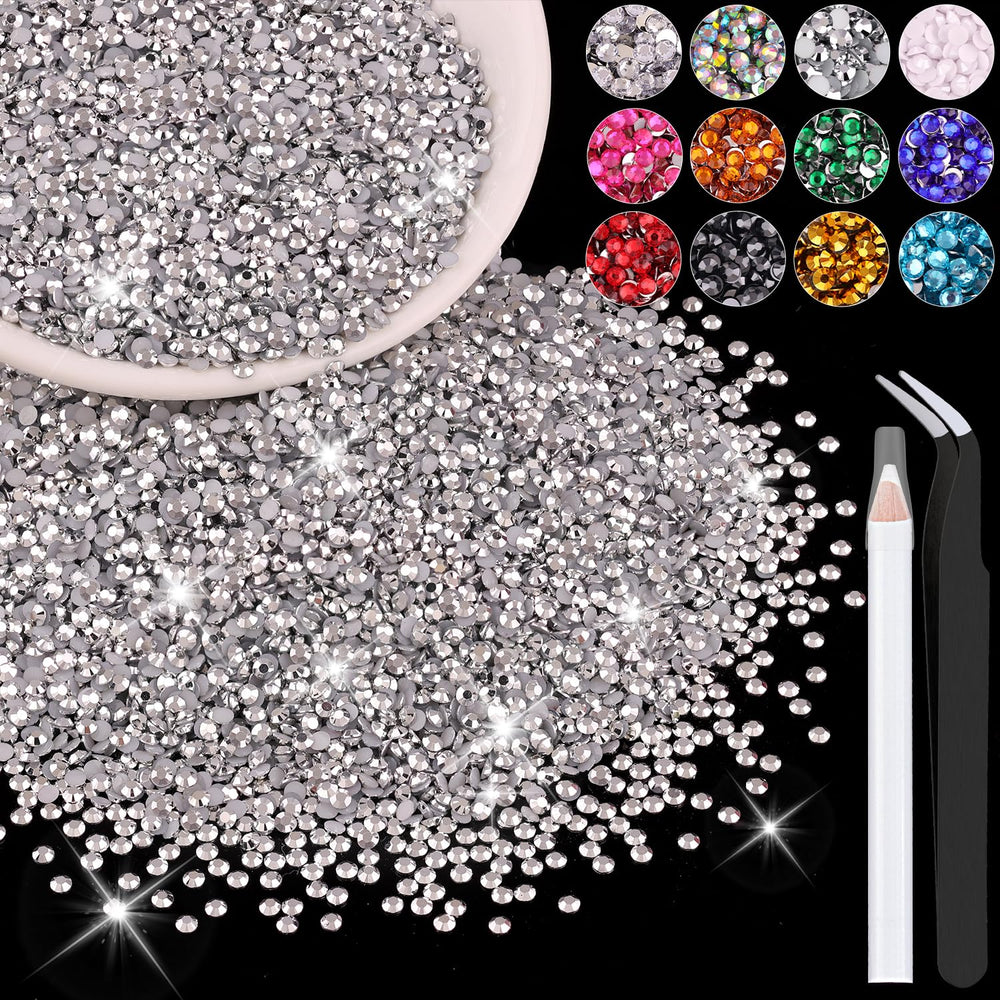 BELLEBOOST resin rhinestones 3mm silver close-up for dazzling nail art and crafts.