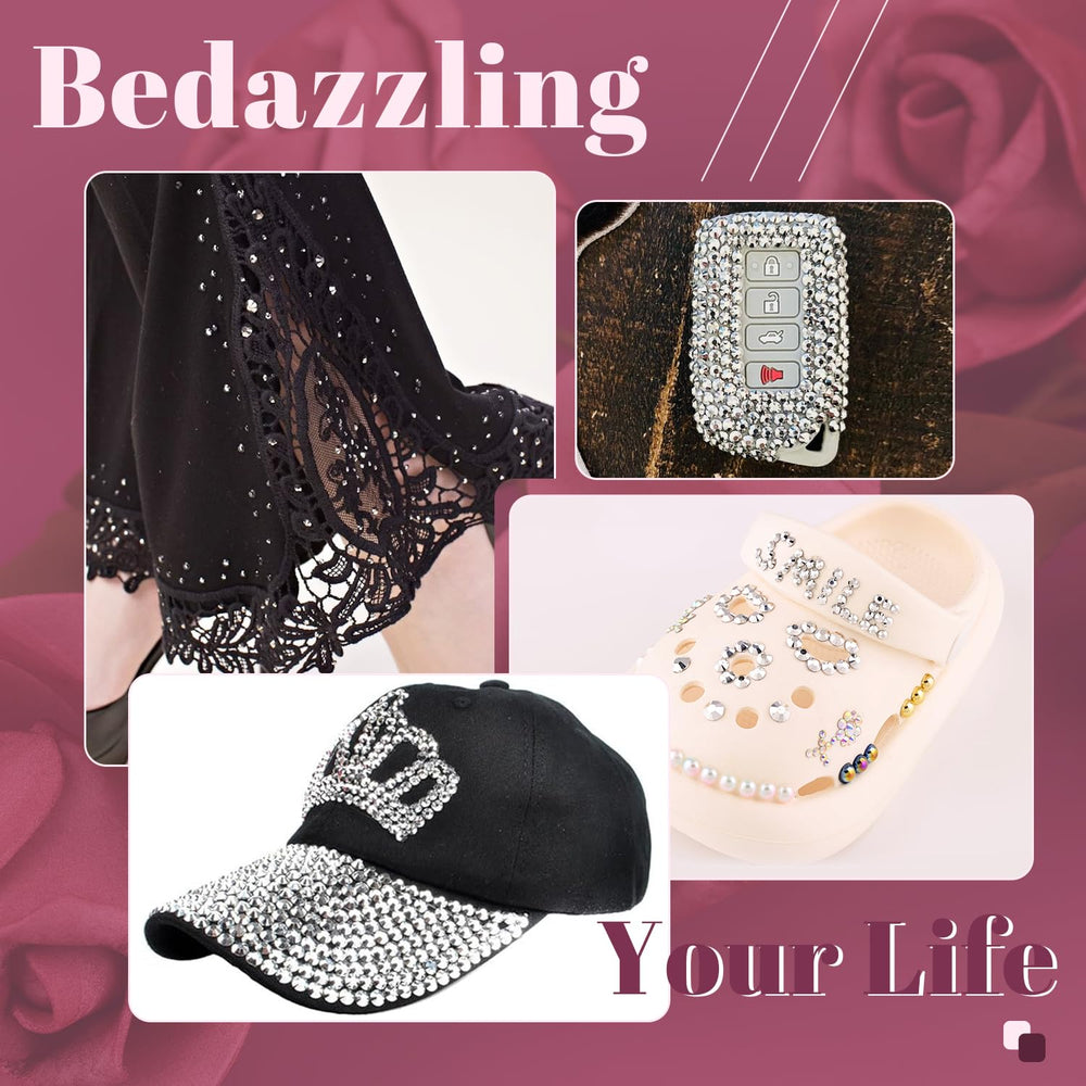 BELLEBOOST rhinestones on tumbler for shimmering embellishment.