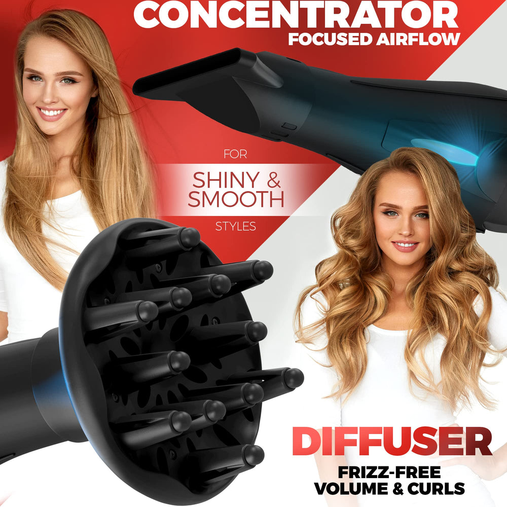 Bellforno hair dryer concentrator nozzle one concentrates airflow for precise styling.