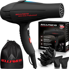 Bellforno hair dryer soft-touch body for comfortable grip and control.