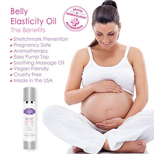 Belli hands applying belly oil illustrates soothing massage and skincare routine.