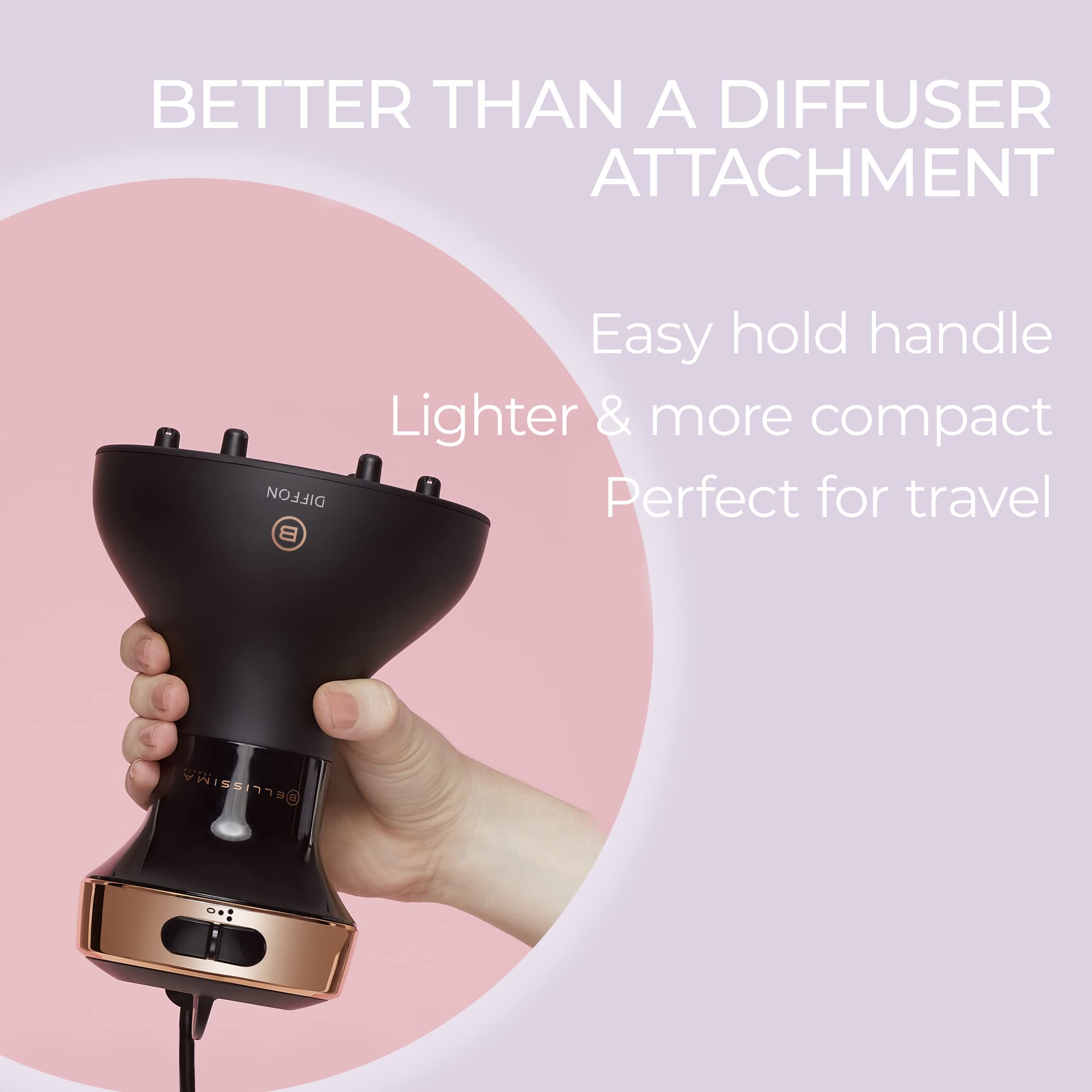 Bellissima Diffon compact design fits small spaces and travel bags.