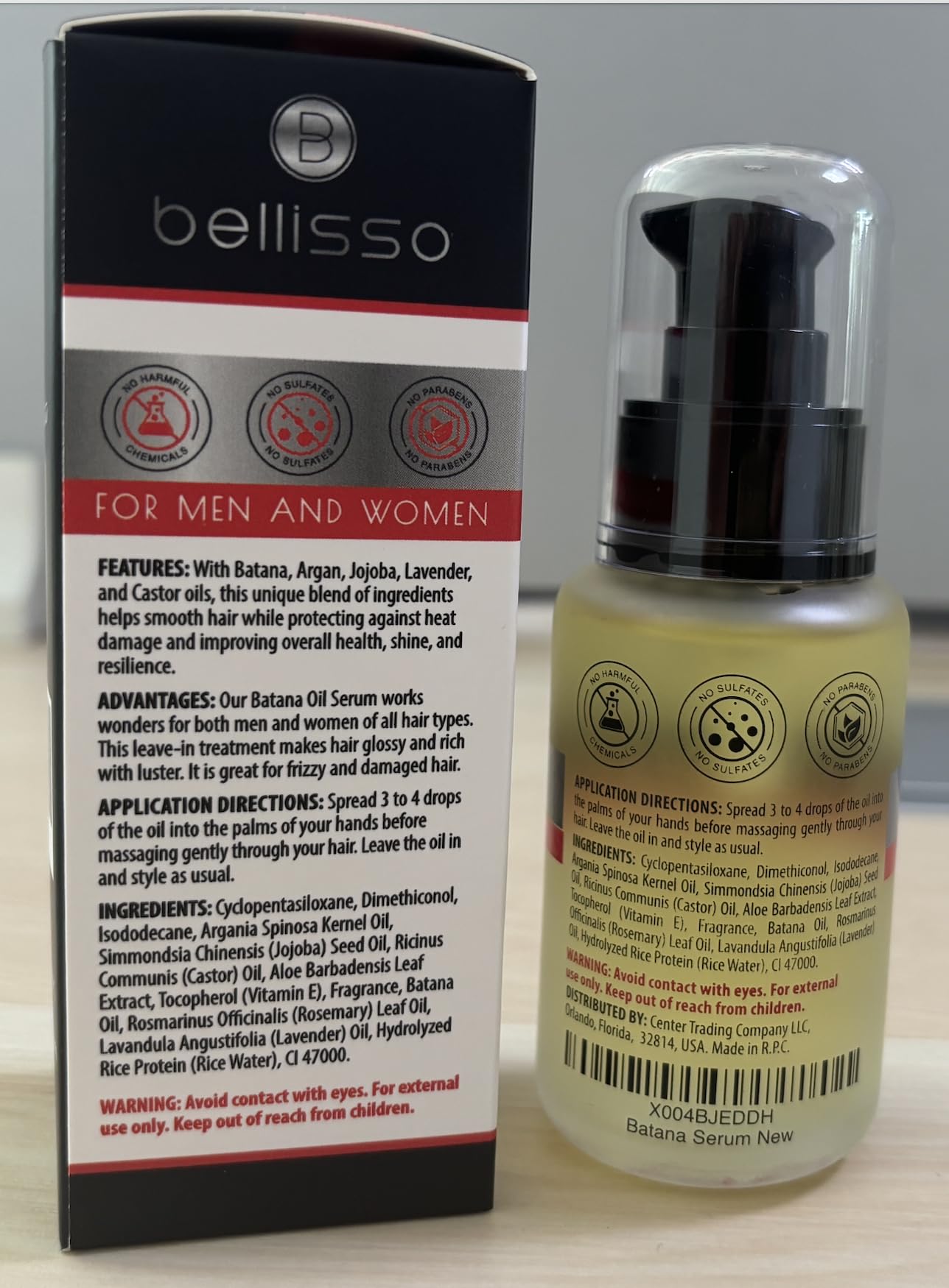 Bellisso Batana Oil Serum before-after image shows fullness.
