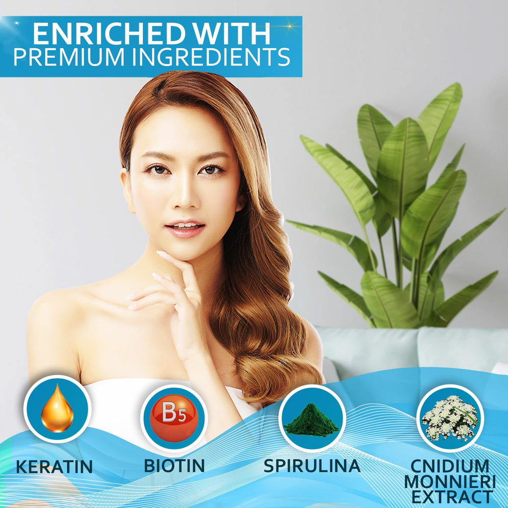 Bellisso Biotin Conditioner pump dispense demonstrates easy, mess-free application.