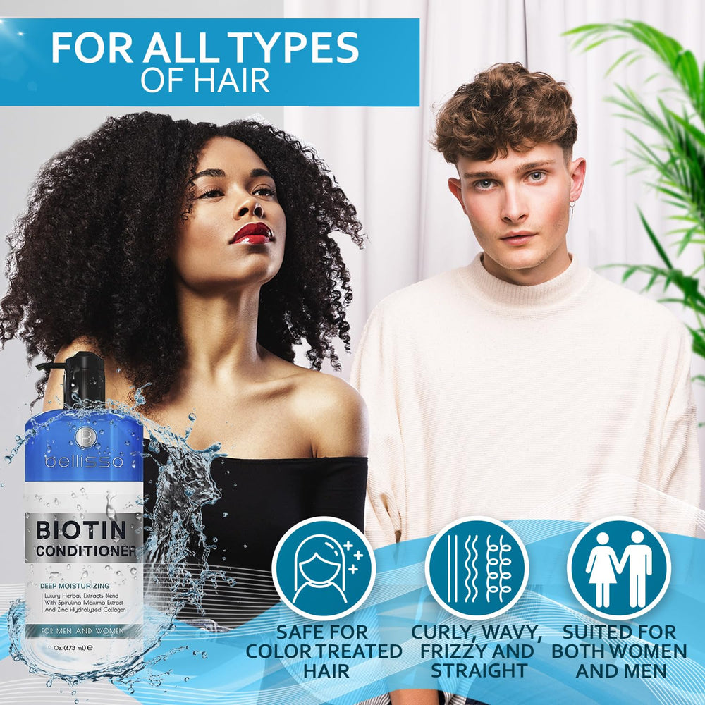 Bellisso Biotin Conditioner volume enhanced for fine hair types.