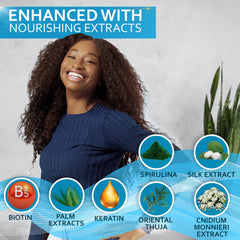Bellisso Biotin Shampoo lather in hand hints at a velvet-clean feel and gentle cleanse.