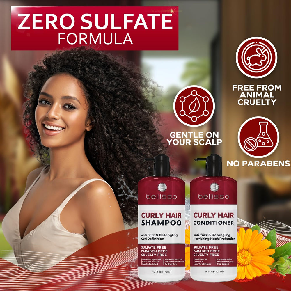 Bellisso color-treated safe shampoo preserving vibrant curls