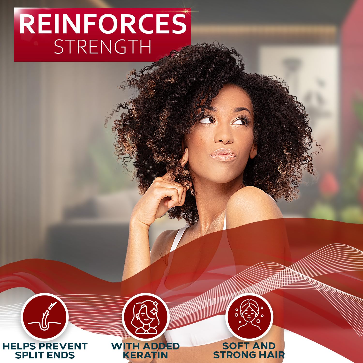 Bellisso frizz-control styling shows smooth, manageable curls