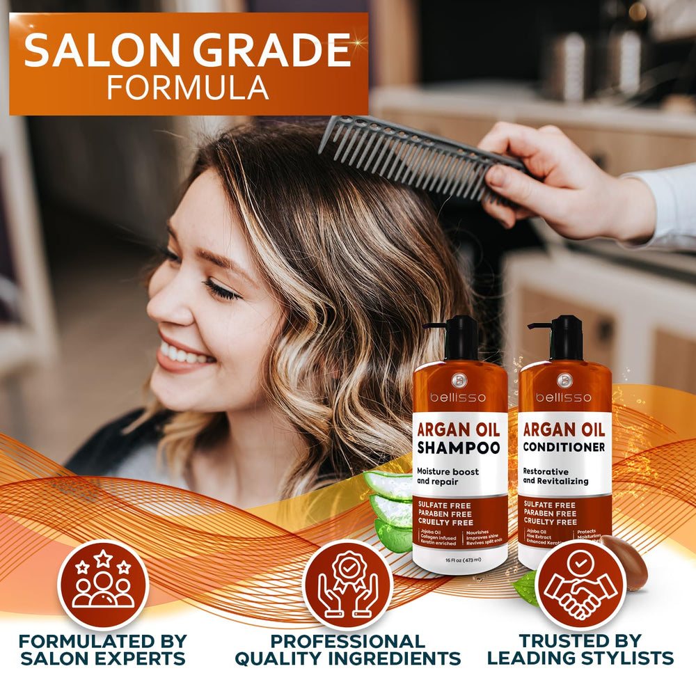 Bellisso frizz-free hair texture closeup highlights smoothness and hydration.