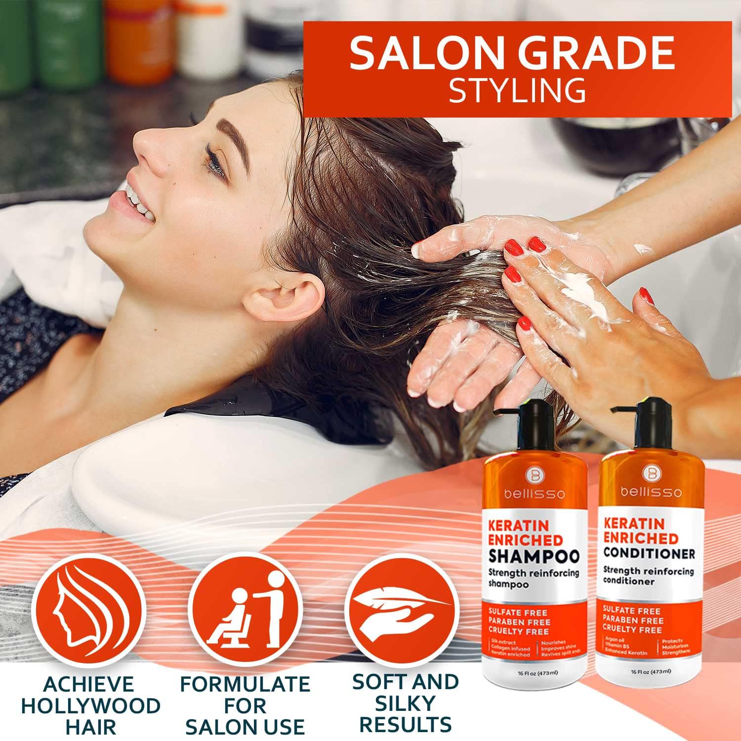 Bellisso ingredients highlight argan oil and silk protein.