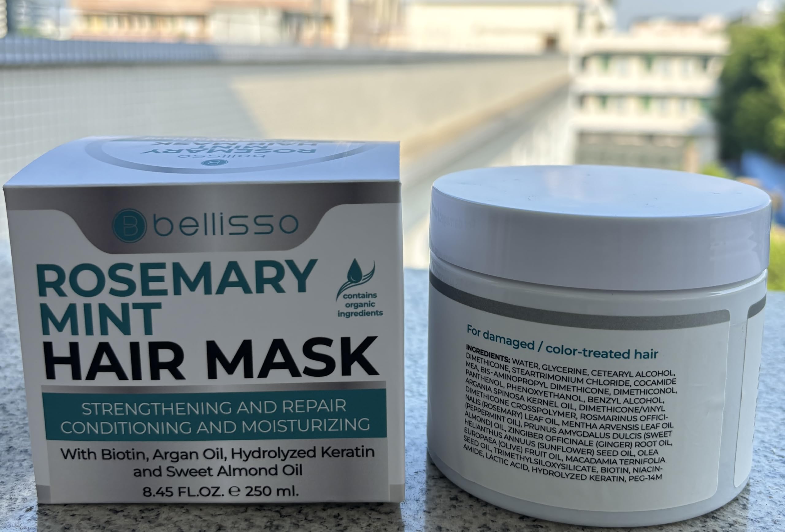 Bellisso rosemary mint oil hair mask frizz-control for smoother hair