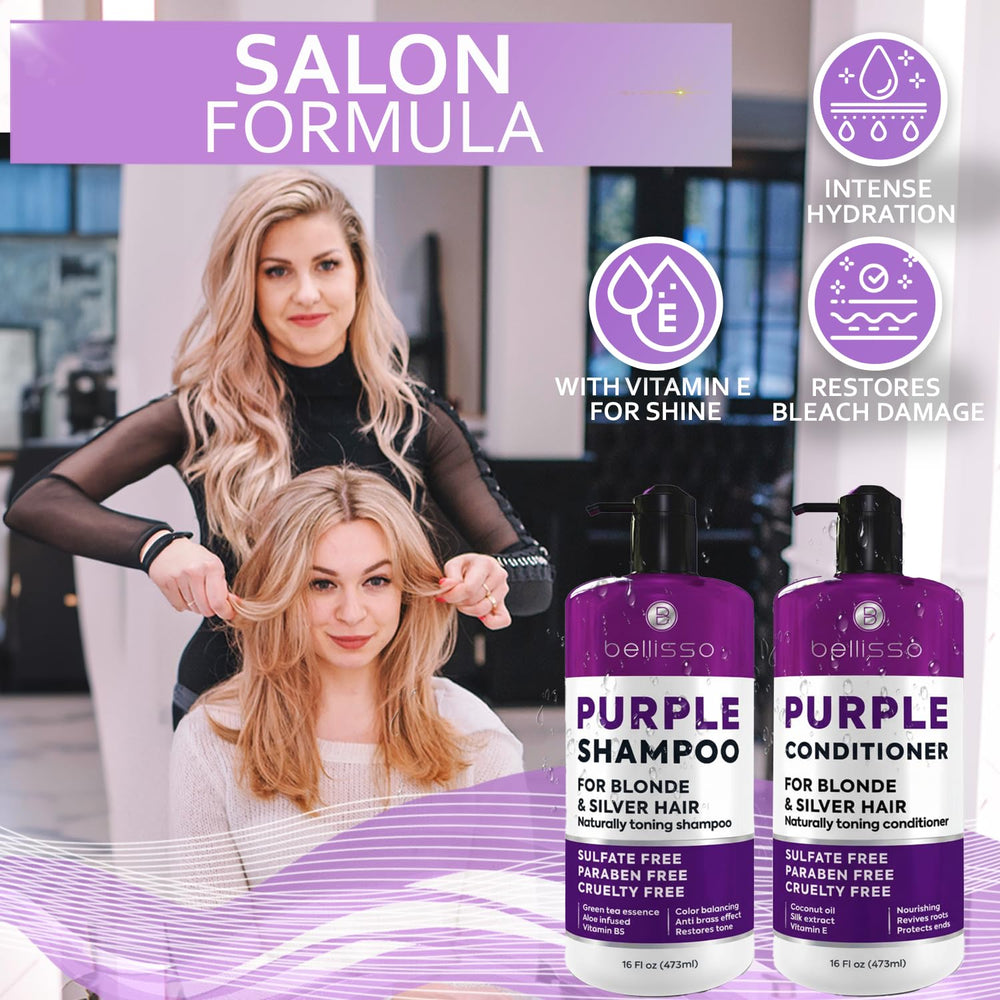 Bellisso salon-grade toner pack-shot conveying professional results at home.