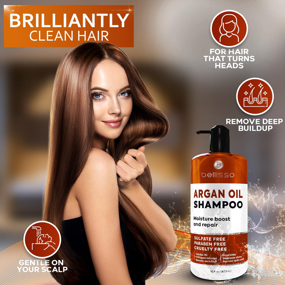 Bellisso shampoo foam-lather demonstrates rich cleansing and frizz control.