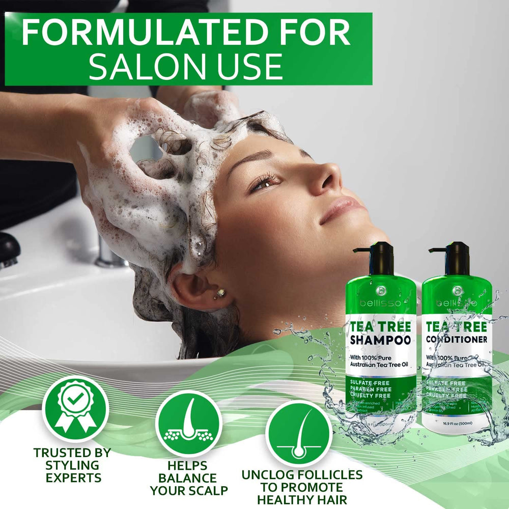 Bellisso Tea Tree Conditioner silky hair feel after wash.
