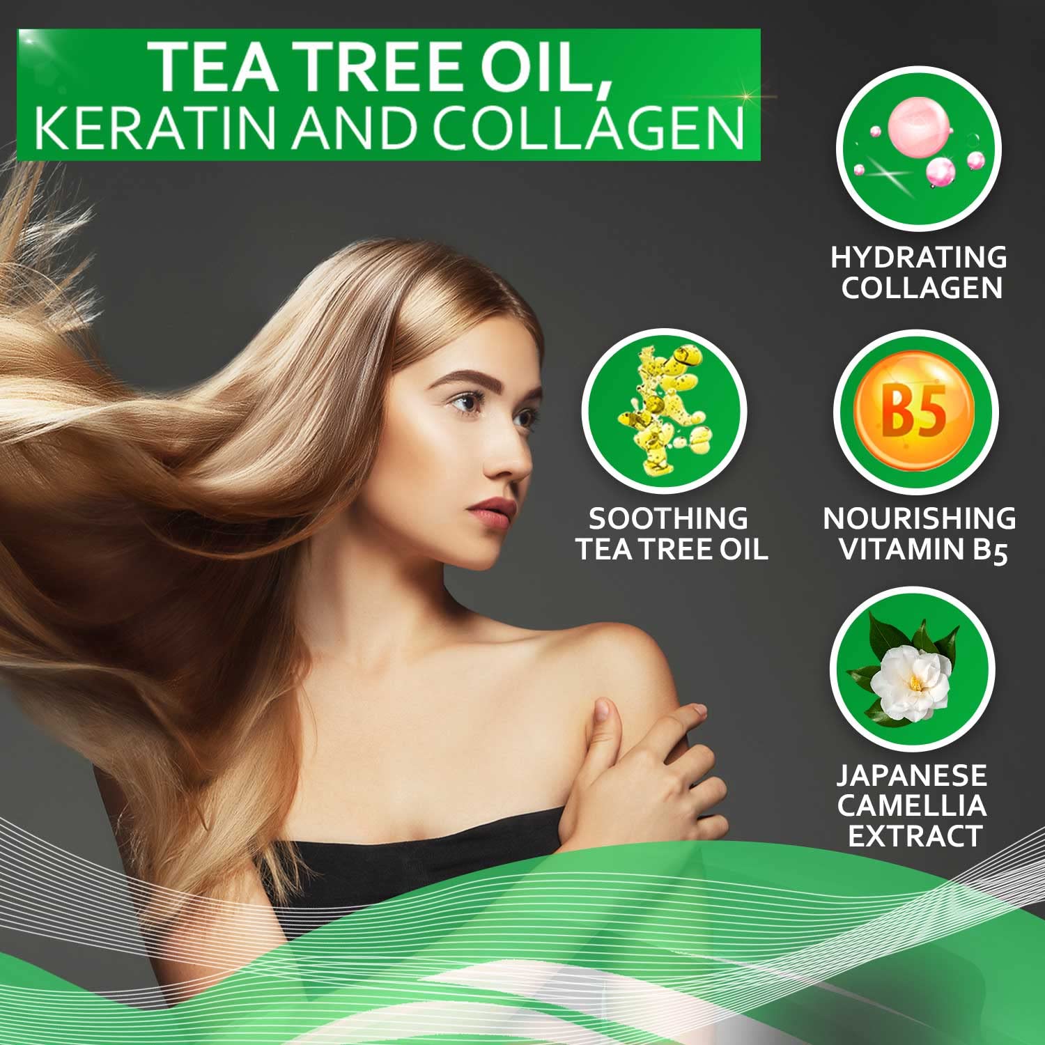 Bellisso tea tree oil conditioner pour demonstrates smooth texture for even distribution