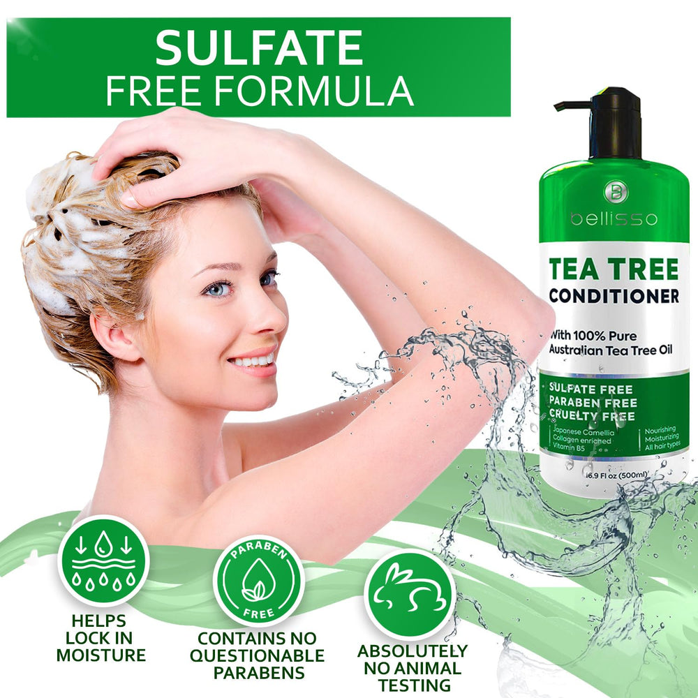 Bellisso tea tree oil conditioner texture with rich lather for hair care