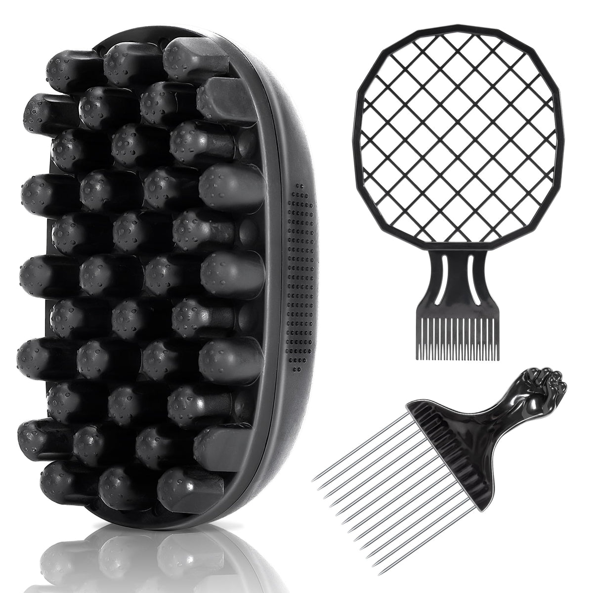 Belongtous twist hair sponge brush held in hand for easy grip and styling.