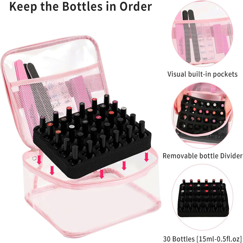 Beloving nail-polish organizer's see-through sides aid fast product finding.