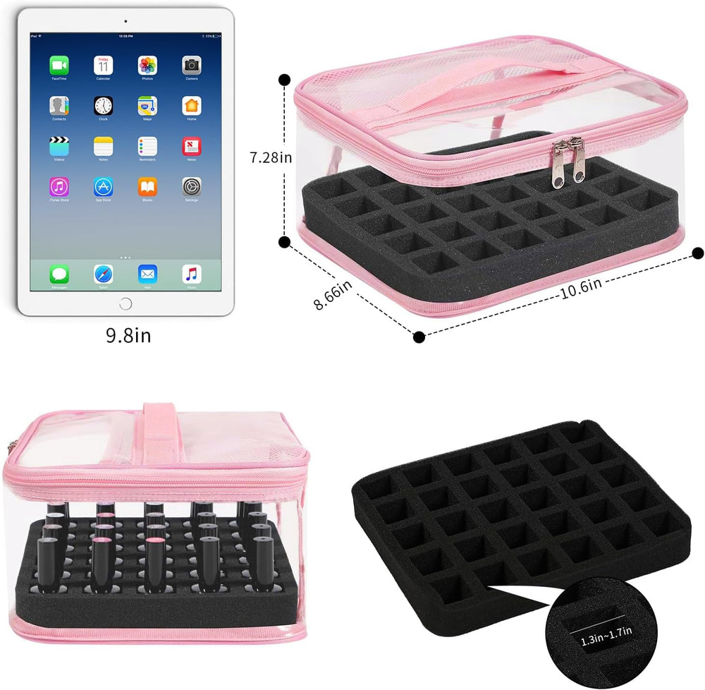 Beloving see-through case helps travel professionals locate items quickly.