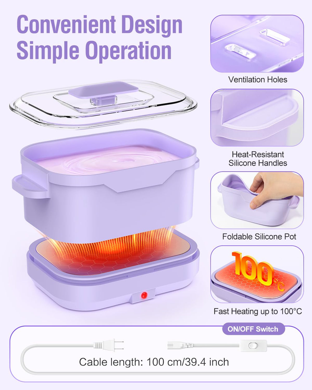 Beloving easy-clean silicone design simplifies cleanup after waxing