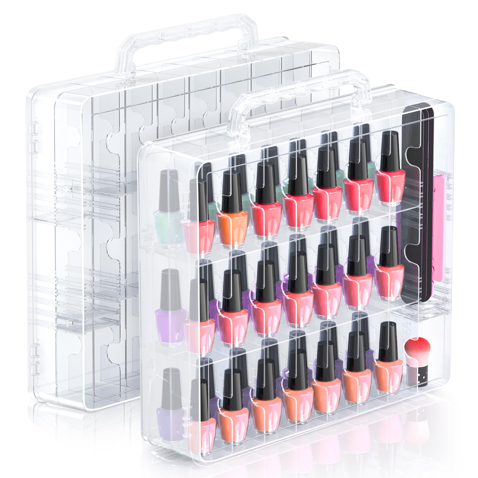 Beloving Nail Polish Organizer front view shows crystal-clear visibility for quick shade selection