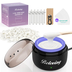 Beloving nose wax kit compact wax warmer for quick small-area waxing on the go.