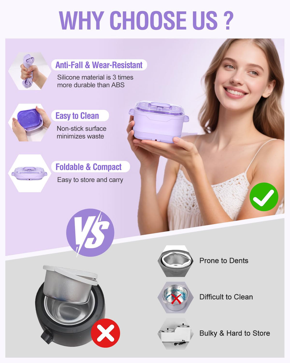 Beloving wax warmer with PTC heating technology for quick, even melting