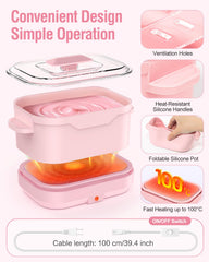 Beloving wax warmer easy-clean silicone surface shown with wiped-down finish after use.