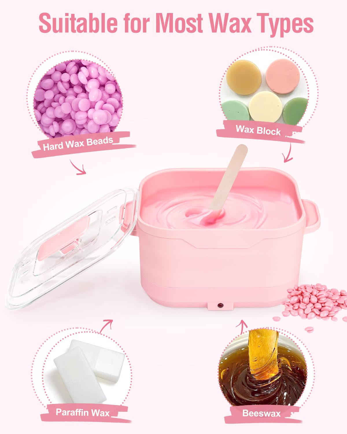 Beloving wax warmer one-button-control highlighted on device display for simple operation.