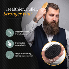 Belula palm brush beard view demonstrates scalp massage during shampoo