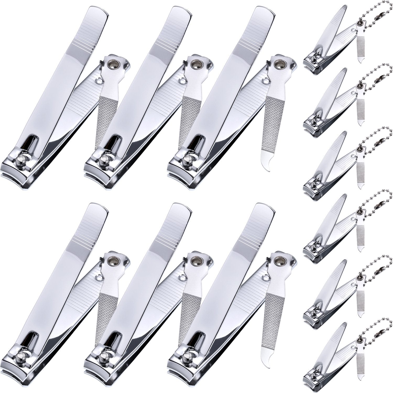 Bememo 12-piece nail clippers set with stainless blades for precise trims