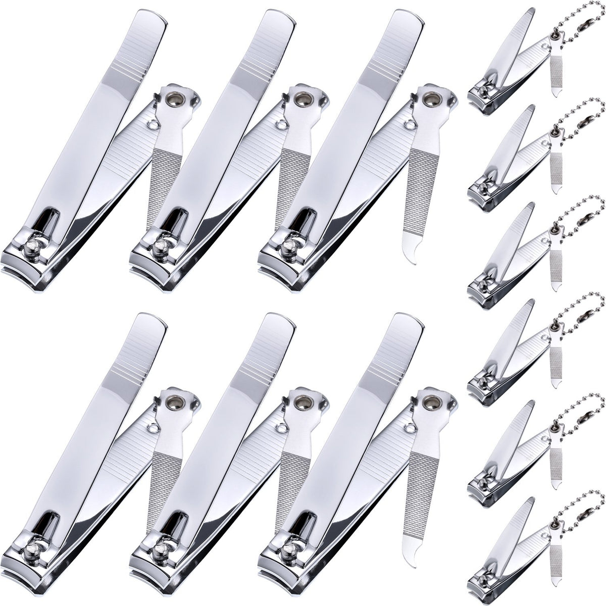 Bememo 12-piece nail clippers set with stainless blades for precise trims