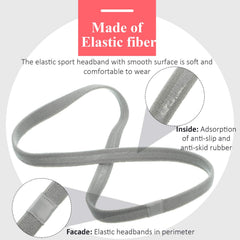 Bememo thick non-slip headband in gray for reliable grip during runs.