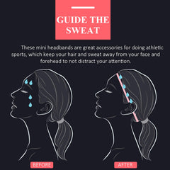 Bememo thick non-slip headband in pink keeps hair away during workouts.