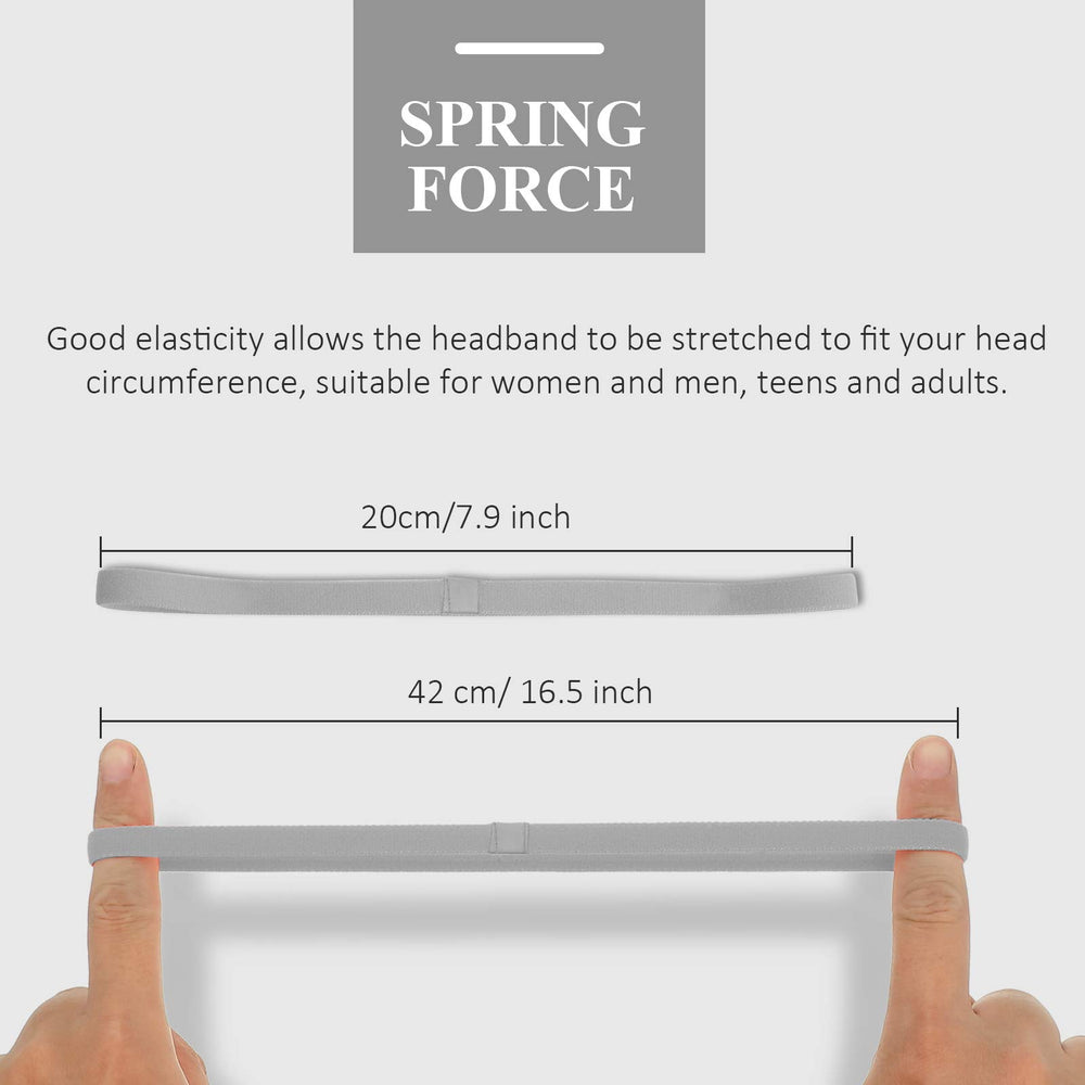 Bememo thick non-slip headband in white for gym and daily activities.