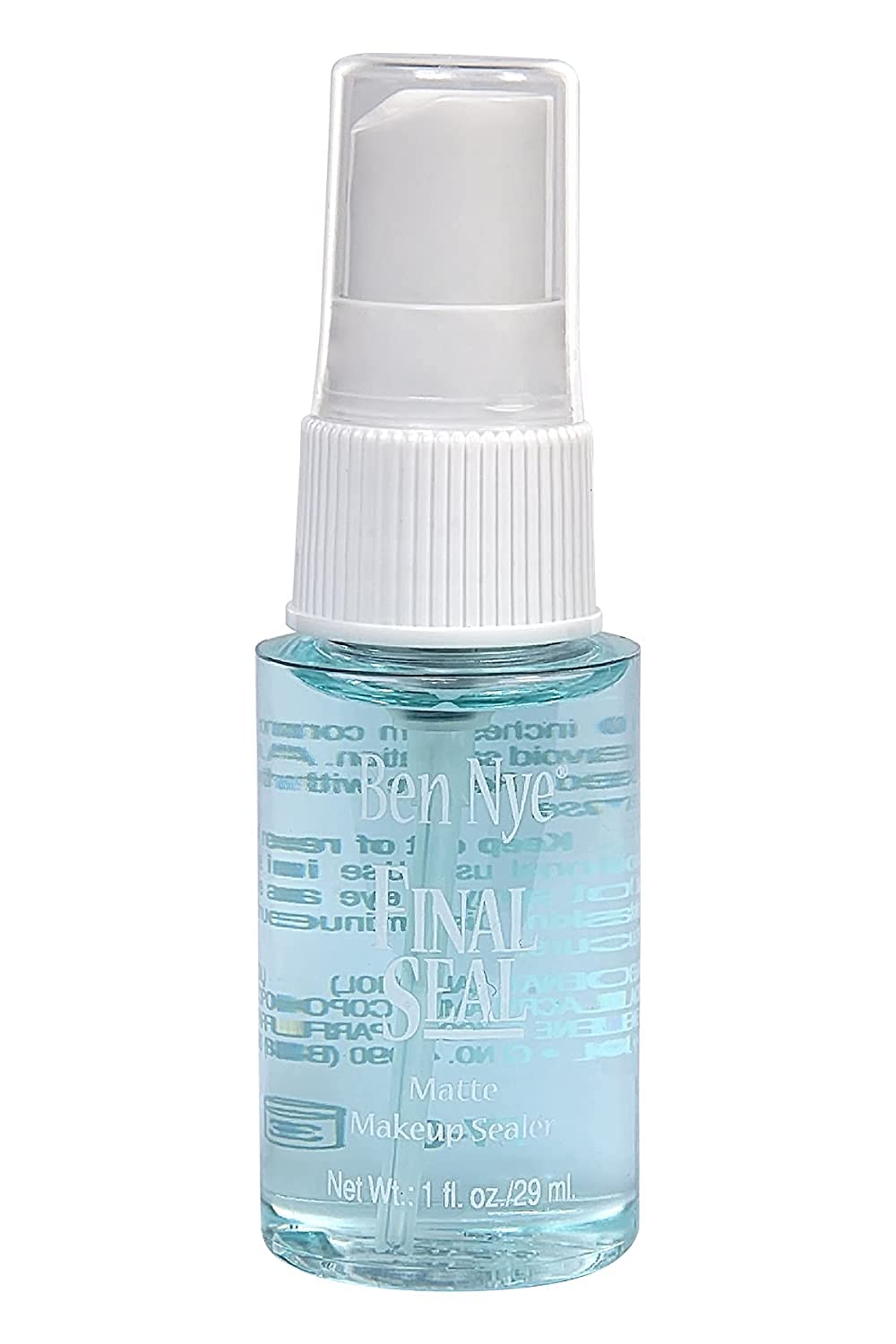 Ben Nye Final Seal makeup spray bottle for long-lasting finish and sweat resistance.