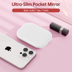 Benbilry lighted compact travel mirror displays three color lights for accurate makeup.