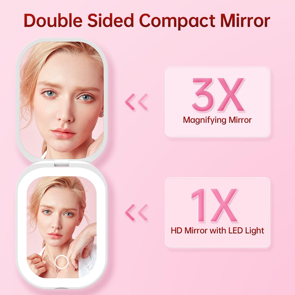 Benbilry lighted compact travel mirror 3X magnification for detailed work.