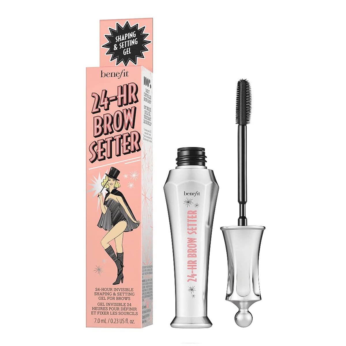 Benefit 24-hr Brow Setter dual-wand close-up coats brows from root to tip for lasting hold