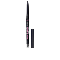 Benefit BADgal BANG eye pencil application demonstrates smooth, long-lasting matte line for dramatic eyes.